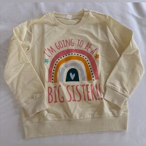 Big Sister Rainbow Sweatshirt Girls Size 6 NWT Announcement Photo Outfit